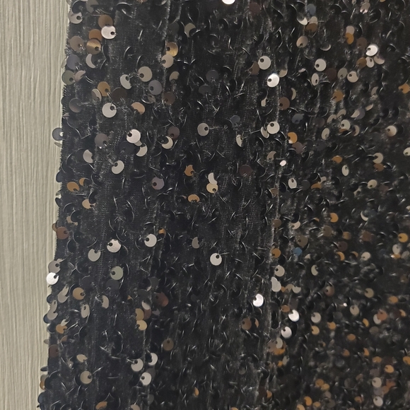 Faeriesty Black Sequin Wide Leg Pants Pull On Size M - Picture 5 of 9